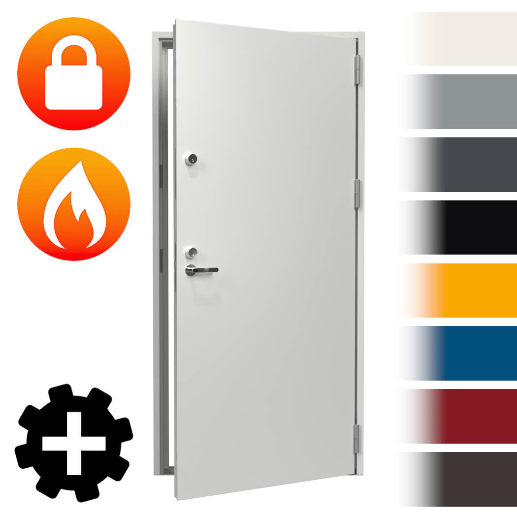 Terästurvapalo-ovi RC3 EI60 8x19 Oikea